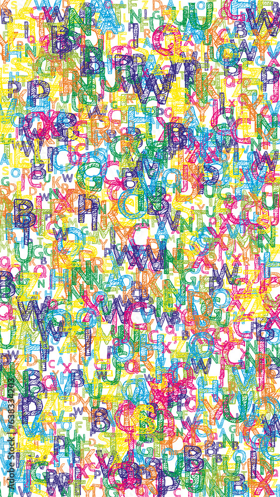 Falling letters of English language. Bright handdrawn flying words of Latin alphabet. Foreign languages study concept. Delicate back to school banner on white background. Falling letters of English language. Bright handdrawn flying words of Latin alphabet. Foreign languages study concept. Delicate back to school banner on white background.