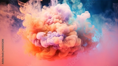 Pink and Peach, mint Smoke Bombs with Backlighting Effects, Event Celebration and Festive Concept. Generative AI