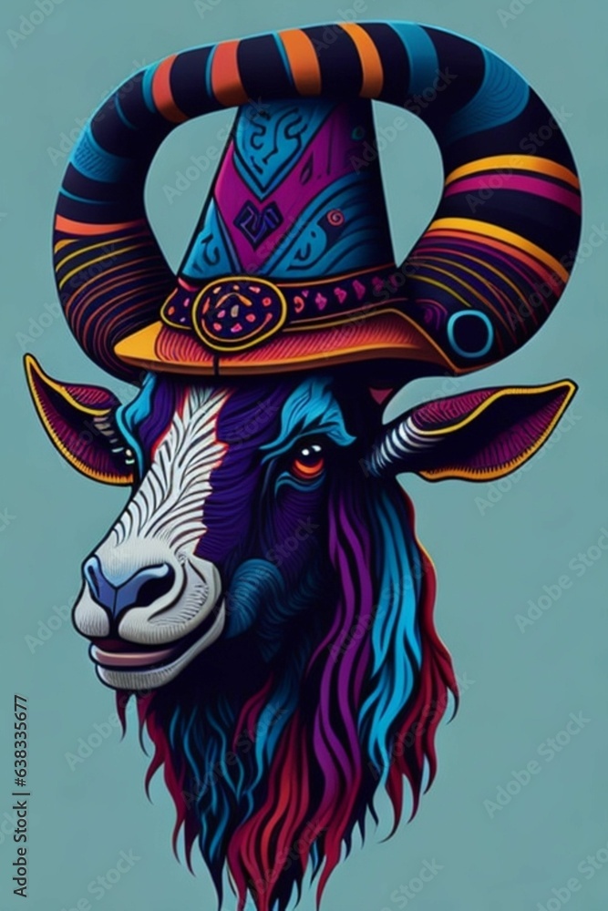 A detailed illustration of a Goat for a t-shirt design, wallpaper, and fashion A detailed illustration of a Goat for a t-shirt design, wallpaper, and fashion