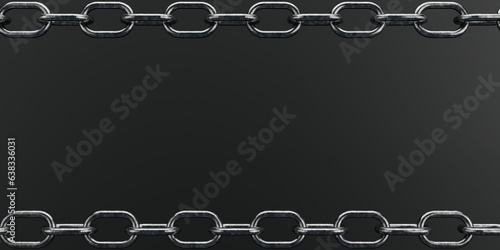 Metal chain links. 3d rendering illustration