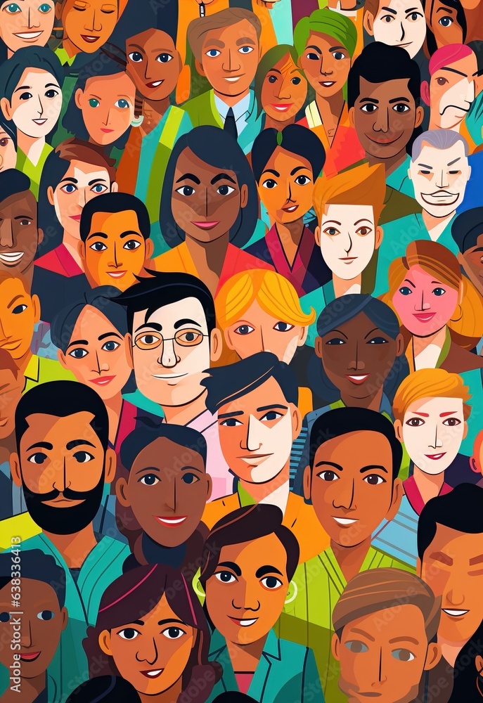People from different cultures, backgrounds, and ages, symbolizing the richness and diversity of the global population. World Population Day Concept People from different cultures, backgrounds, and ages, symbolizing the richness and diversity of the global population. World Population Day Concept