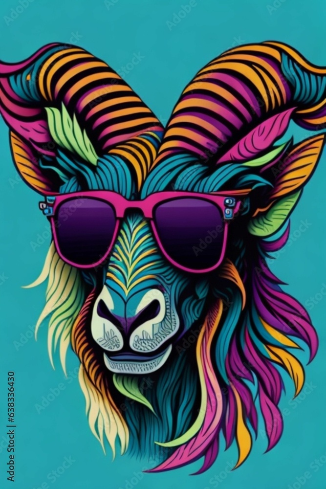 A detailed illustration of a Goat for a t-shirt design, wallpaper, and fashion A detailed illustration of a Goat for a t-shirt design, wallpaper, and fashion