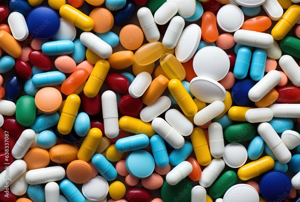 Colorful Pills and Capsules in Tactile Harmony