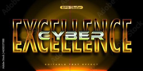 Retro shiny Y2K editable text effect cyber excellence
