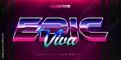 Retro shiny Y2K editable text effect epic viva