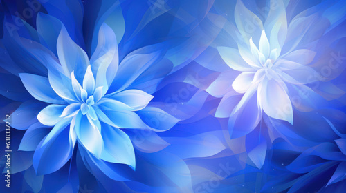 abstract cobalt blue flower background design digital illustration