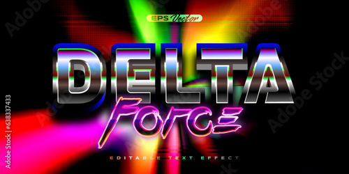 Retro shiny Y2K editable text effect delta force