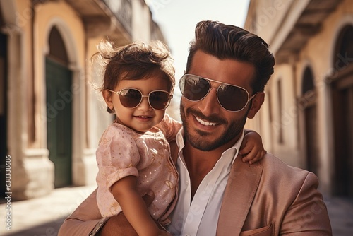 Father and Child Embrace - Generative AI photo
