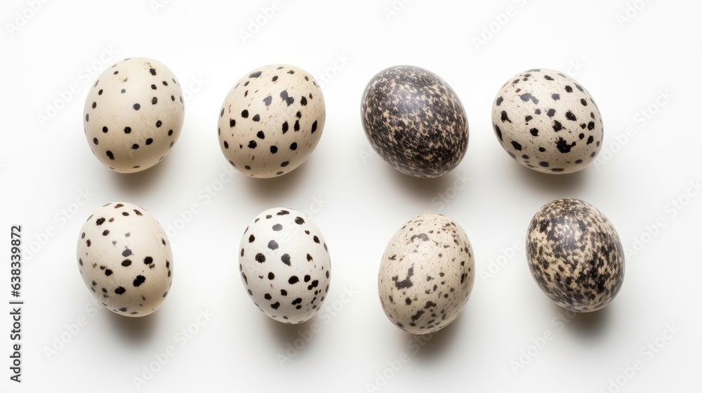 Set perpaline eggs isolated on white background Set perpaline eggs isolated on white background