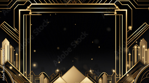 Gatsby theme Party Background with empty copy space. Generative AI.