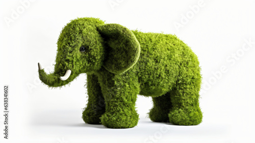 Elephant sculpture made of bush or artificial grass