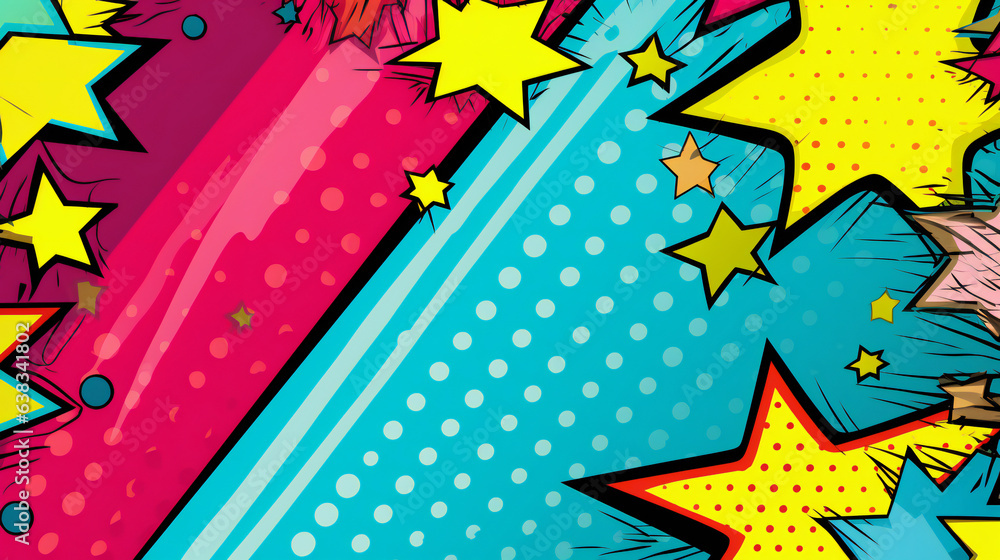 Pop art theme Party Background with empty copy space. Generative AI. Pop art theme Party Background with empty copy space. Generative AI.