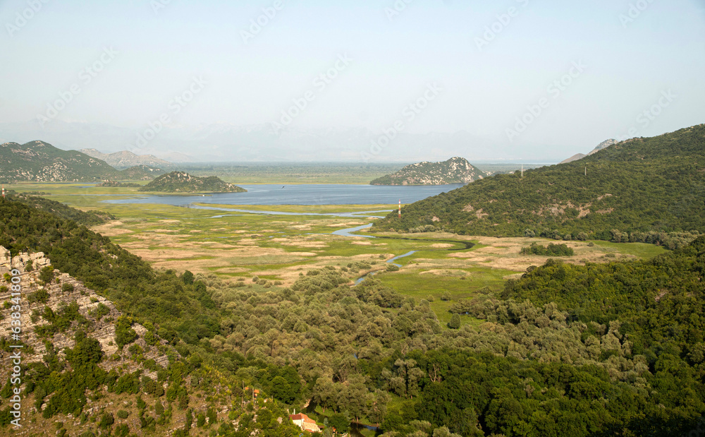 View of the national park Lake Skadar in Montenegro