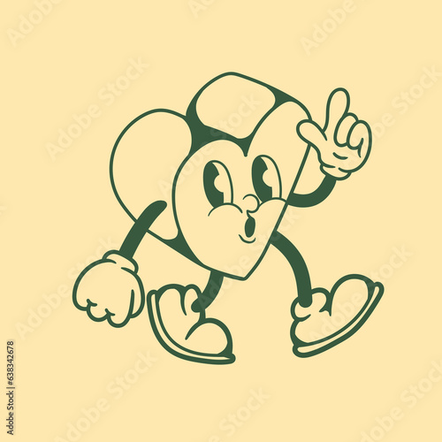 Vintage character design of love icon
