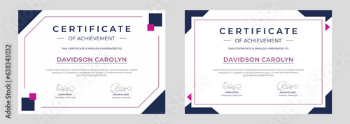 modern certificate of achievement vector template