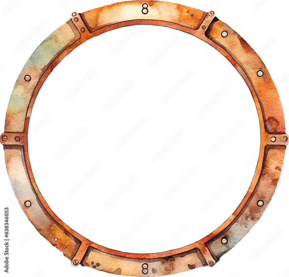 Obraz premium Watercolor industrial frame illustration created with Generative AI technology