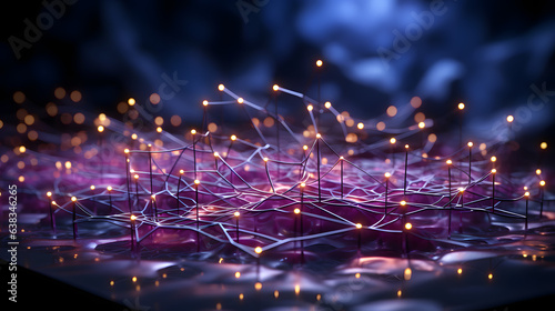 Amethyst token Hedera Hashgraph against a darkened background. Depicting the efficiency of directed acyclic graph structures