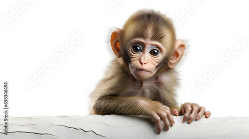 Baby monkey on white background