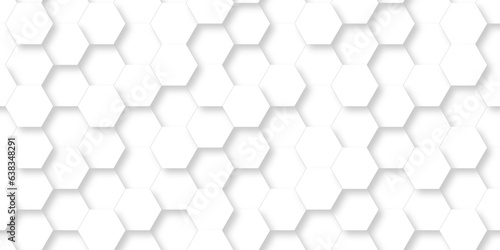 Fototapeta Naklejka Na Ścianę i Meble -  Seamless pattern with hexagons White Hexagonal Background. Luxury White Pattern. Vector Illustration. 3D Futuristic abstract honeycomb mosaic white background. geometric mesh cell texture.