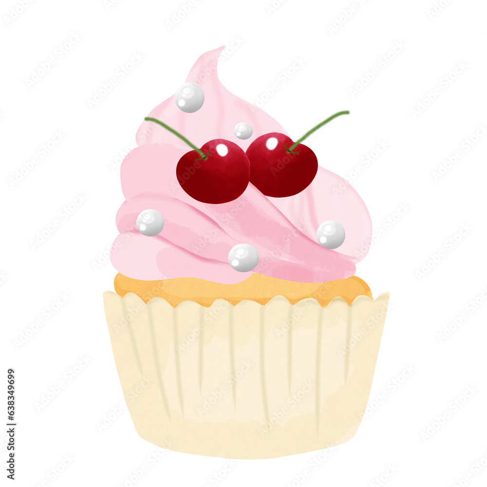 cupcake with cherries cupcake with cherries