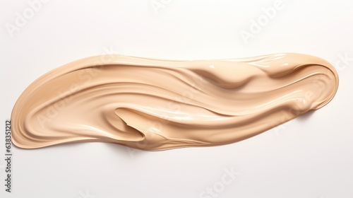 Close up of foundation texture isolated on white background.File contains a clipping path.