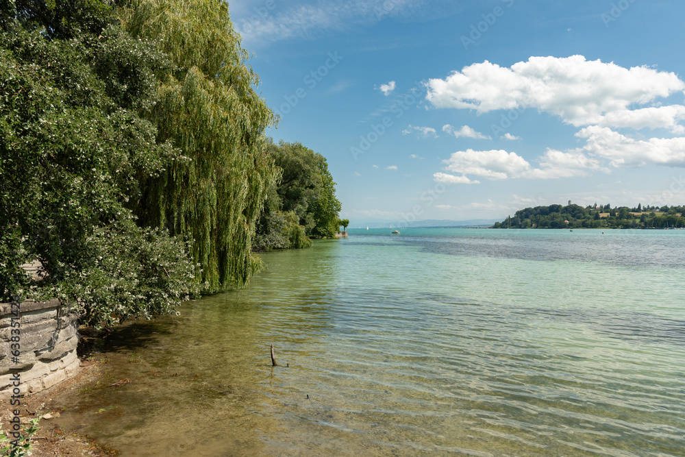 View over the lake of Constance from Mainau in Germany