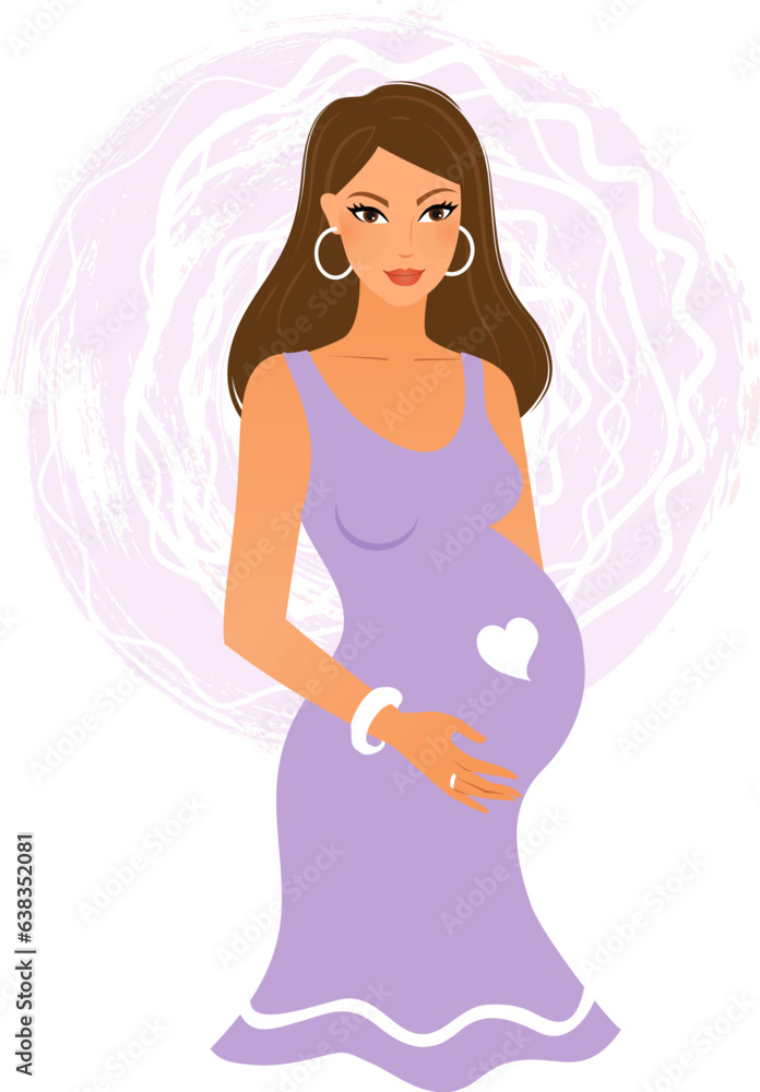 Pretty brown haired young pregnant woman with an abstract background Pretty brown haired young pregnant woman with an abstract background