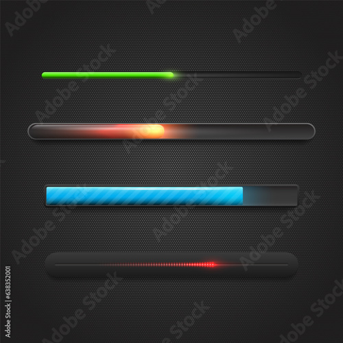 Progress loading bar. Downloading process. Concept technology. Vector illustration.