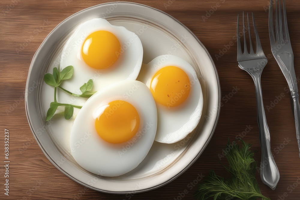 fried egg on a white plate fried egg on a white plate