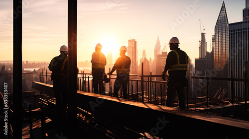 Silhouette Teams construction worker