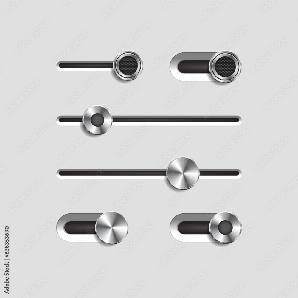 Ui sliders. Web UI elements design. Vector illustration. Ui sliders. Web UI elements design. Vector illustration.