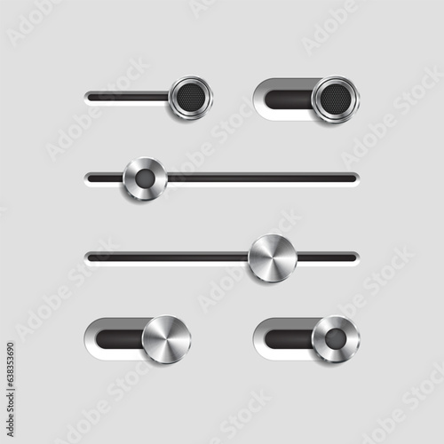 Ui sliders. Web UI elements design. Vector illustration.