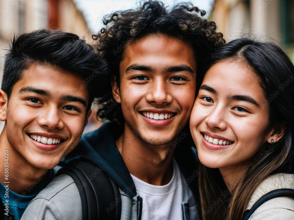 photo of group teenage freshy student at university, generative AI photo of group teenage freshy student at university, generative AI