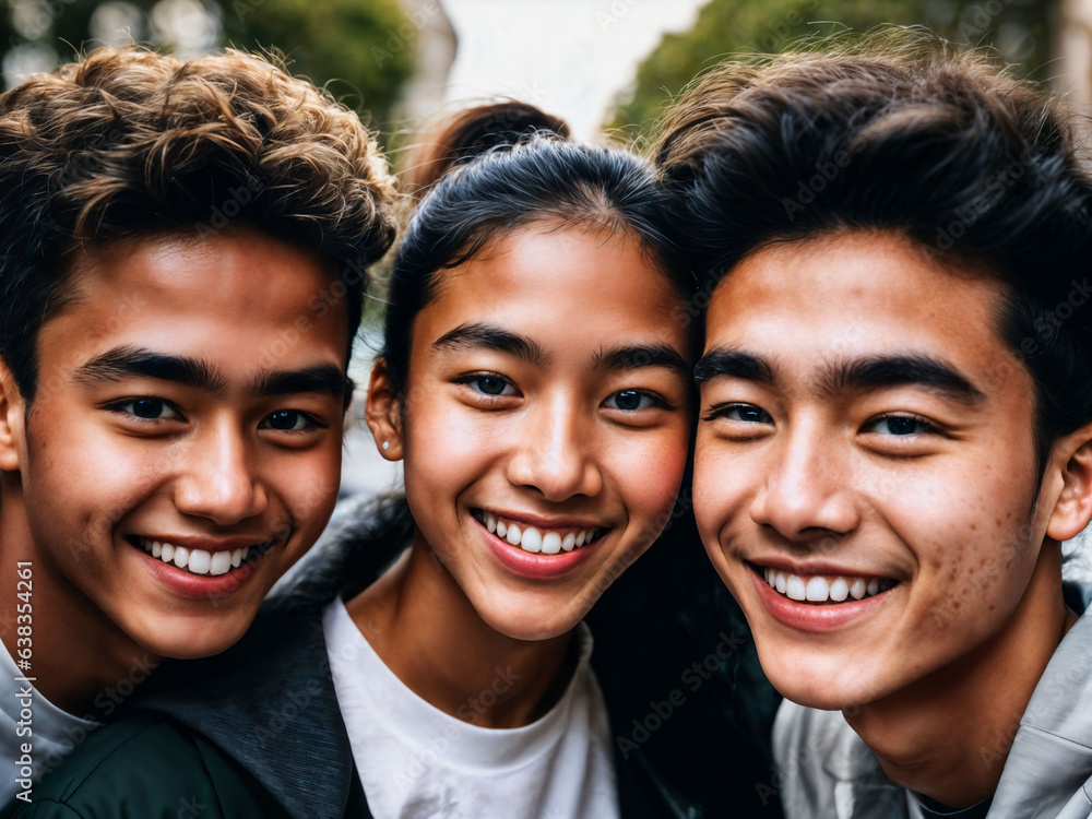 photo of group teenage freshy student at university, generative AI photo of group teenage freshy student at university, generative AI