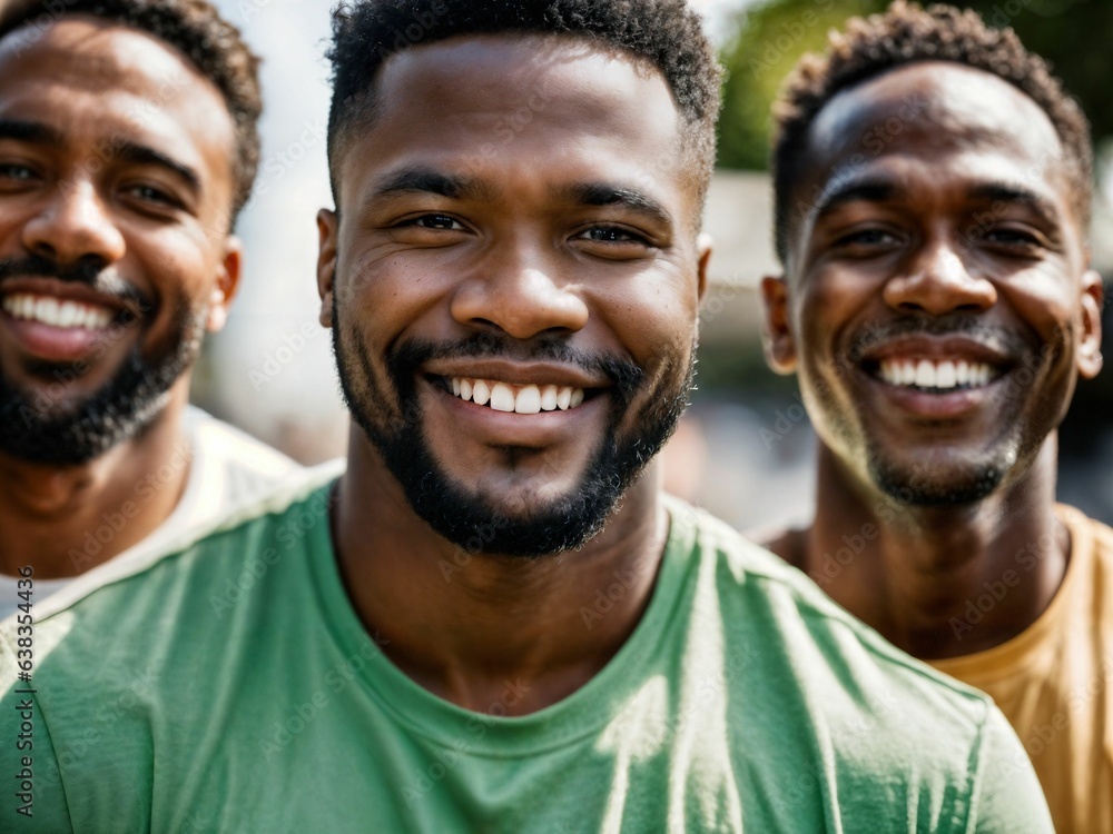 photo of group happy black strong man, generative AI photo of group happy black strong man, generative AI