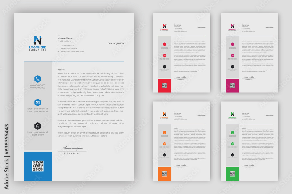Multipurpose corporate businesses Letterhead template with a4 size	