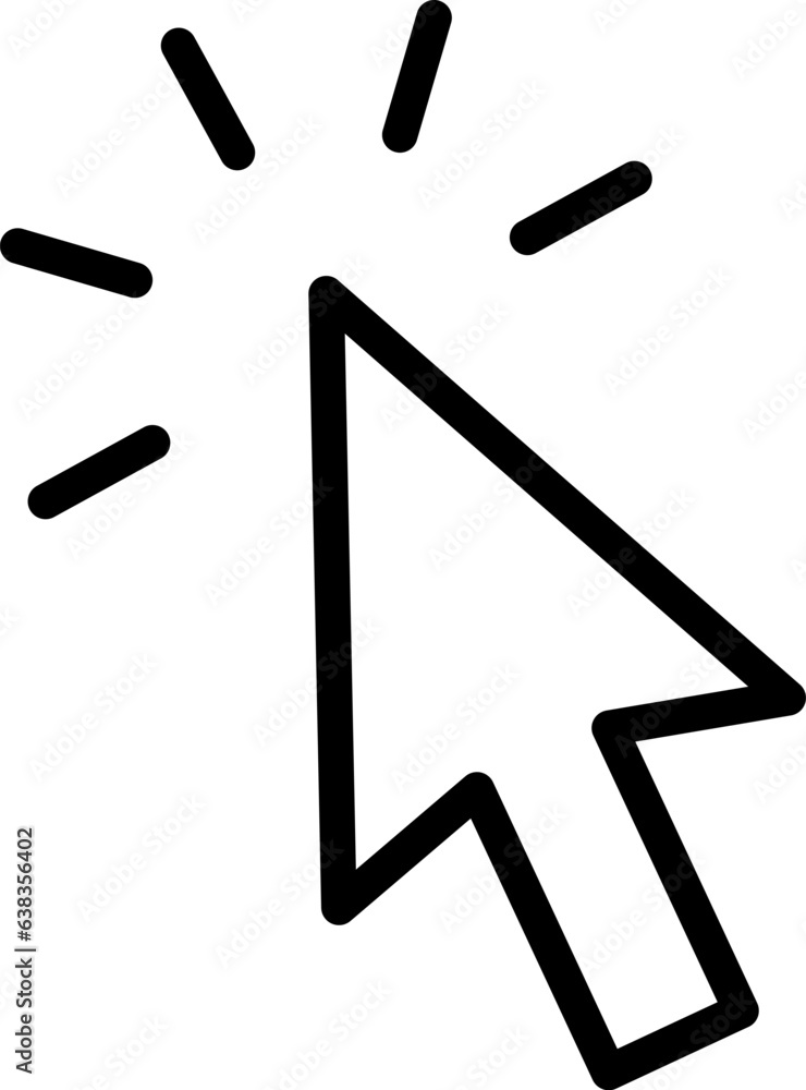 Line icon as arrow of clicking pointer cursor of сomputer mouse Line icon as arrow of clicking pointer cursor of сomputer mouse