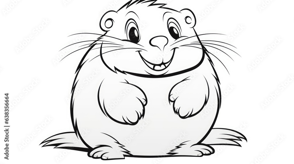 Simple coloring pages for children, hamster