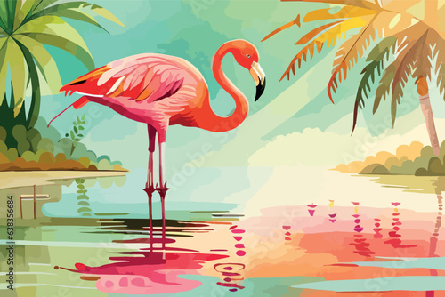 Flamingo in water