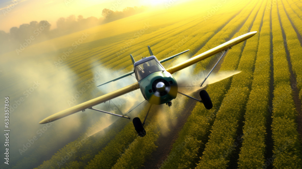 crop duster aircraft spraying crops Stock Photo | Adobe Stock