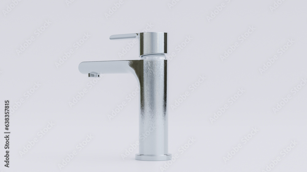 Elegant chrome faucet premium photo 3d render Elegant chrome faucet premium photo 3d render