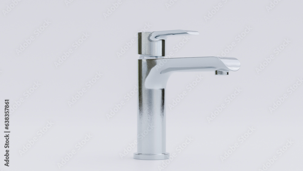 Elegant chrome faucet premium photo 3d render Elegant chrome faucet premium photo 3d render