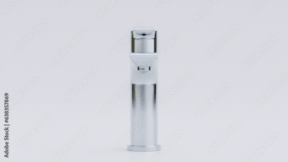 Elegant chrome faucet premium photo 3d render Elegant chrome faucet premium photo 3d render