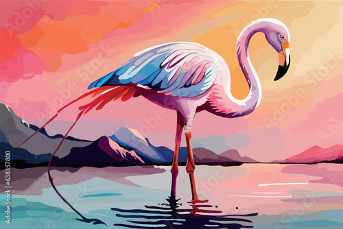 Flamingo in water