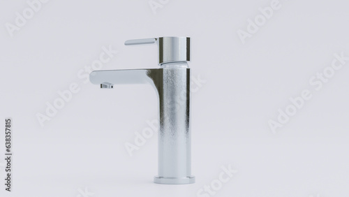Elegant chrome faucet premium photo 3d render