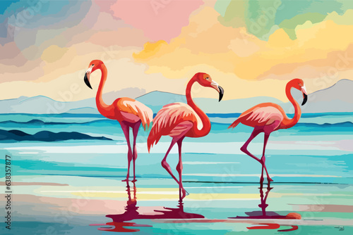 Flamingo in water