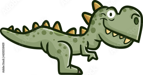 Funny and cute tyrannosaurus cartoon illustration
