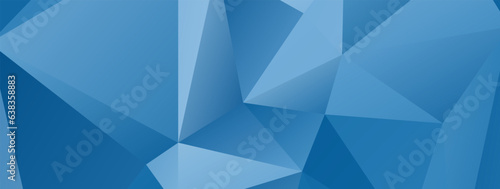 Abstract Blue Triangle Geometric Background, Vector Illustration. Mosaic of simple shapes in blue white gradient.