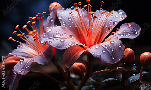 Hibiscus flowers on a dark background, close up. photo