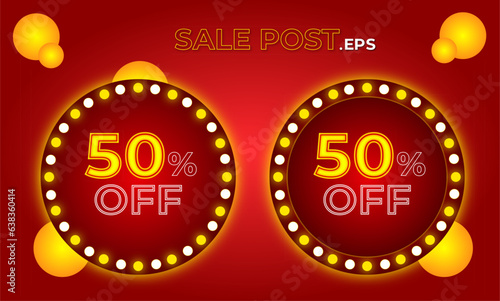 Sales Marketing discount offer post design in vector eps 